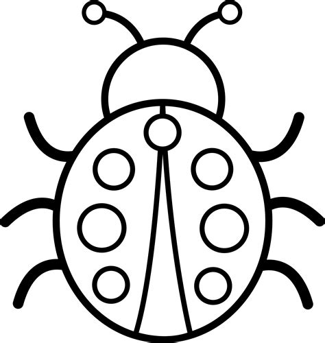 Black And White Pictures Cute Colorable Ladybug Free Clip Art