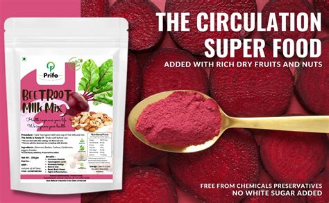 Prifo Beetroot Milk Mix Added Delicious With Rich Dry Fruits Almonds And Cashews Hot And Cold