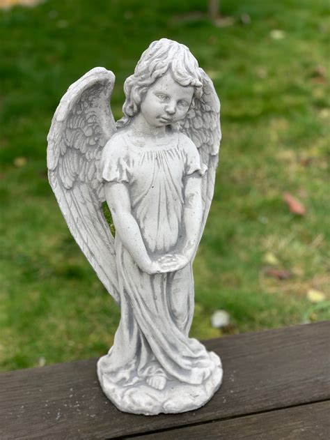 Angel Statue Praying Angel Cherub Cast In Stone Angels Etsy