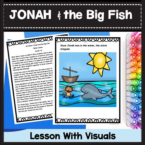 Jonah And The Big Fish Bible Lesson With Visuals And Activities For