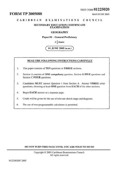 Free Geography Csec Past Papers And Answers Csec Cxc Maths Past Paper