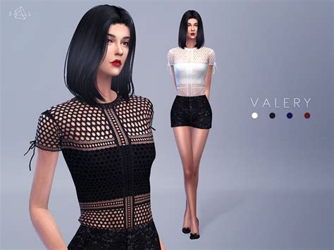 Paneled Net Lace Top Sims 4 Cc Maxis Match