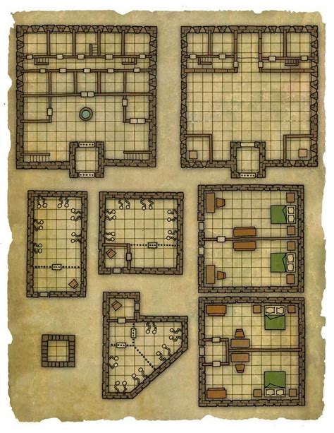 Prison Rooms Rpg Fantasy World Map Dungeon Maps Pathfinder Maps