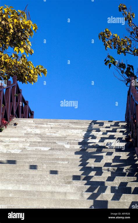 Stair Step Walk Up Shadow Park Steps Concept Outdoors Outside Hi Res
