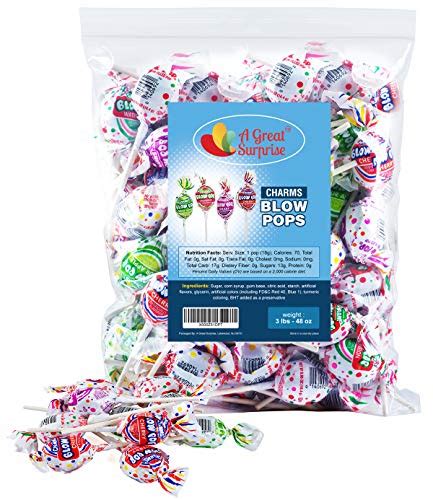 Charms Blow Pops Assorted Flavors Bubble Gum Filled Pops 3 Lb Bulk Candy Halloween Candy
