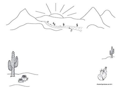 american desert landscape blank teacherclipartborders