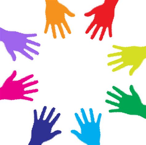 Colorful Hands Vector Illustration Designious