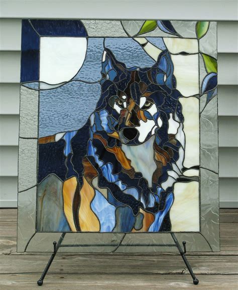 Stained Glass Wolf My Lonely Blue Wolf In Outside Light Love And