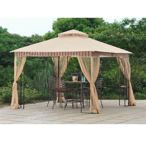 Benefitusa replacement 10'x10' gazebo canopy top cover patio pavilion sunshade double tiers (beige). Sunjoy Replacement Canopy set for L-GZ747PST-A 10X10 ...