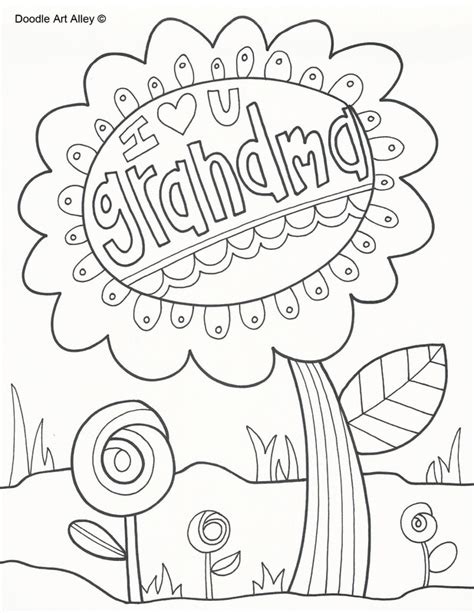 Grandparents Day Coloring Pages Doodle Art Alley Birthday Coloring