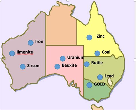 Natural Resources In Australia Map Map Of World
