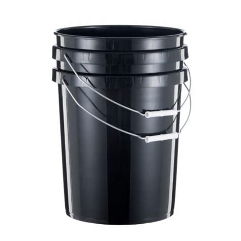United Solutions 5 Gallon Utility Plastic Bucket With Handle Black 5