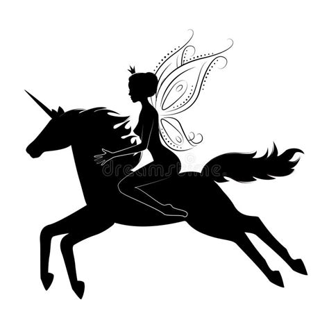 Beautiful Fairy Riding On Magical Unicorn Stock Vector Image 31544114