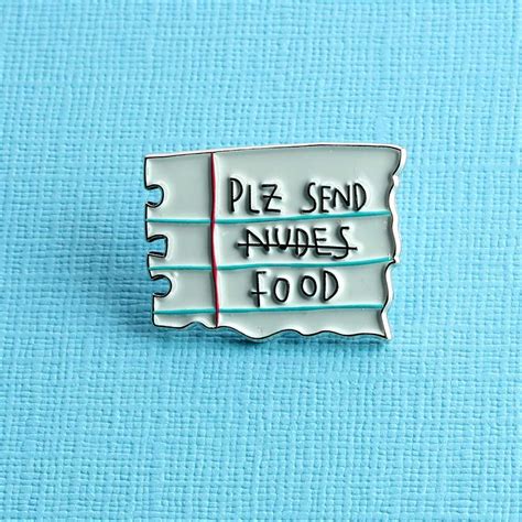 Sale Please Send Nudes Food Note Soft Enamel Pin Lapel 18792 Hot Sex Picture