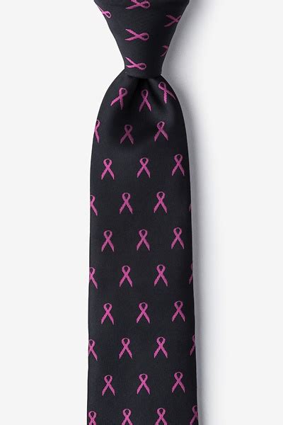 Pink Ribbon Breast Cancer Awareness Tie For Boys