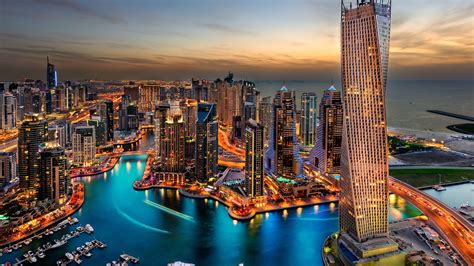 5120x2880 Dubai Uae Building Skyscrappers Night 5k Hd 4k