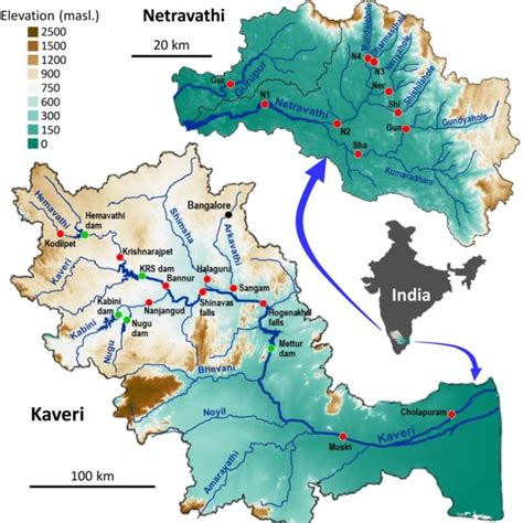 Location Maps Of Kavericauvery A And Netravathi B Basins Showing