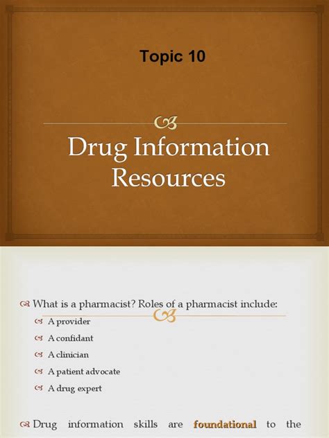 Drug Information Resources Pdf Pharmacy Health Care