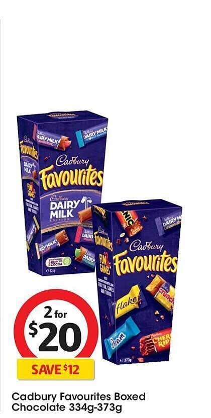 cadbury favourites boxed chocolate offer at coles