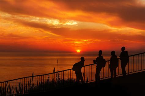Sunset View People Silhouette Free Stock Photo Public Domain Pictures