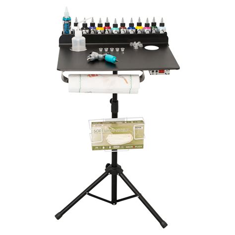Portable Tattoo Workstation Studio Compact Stand Table Travel Desk Tray