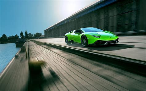 Download 1920x1080 Lamborghini Huracan Green Road Timelapse Cars