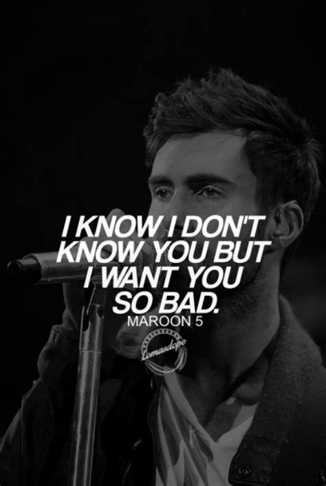 I Know I Dont Know You But I Want You So Bad Maroon 5 I Dont Know