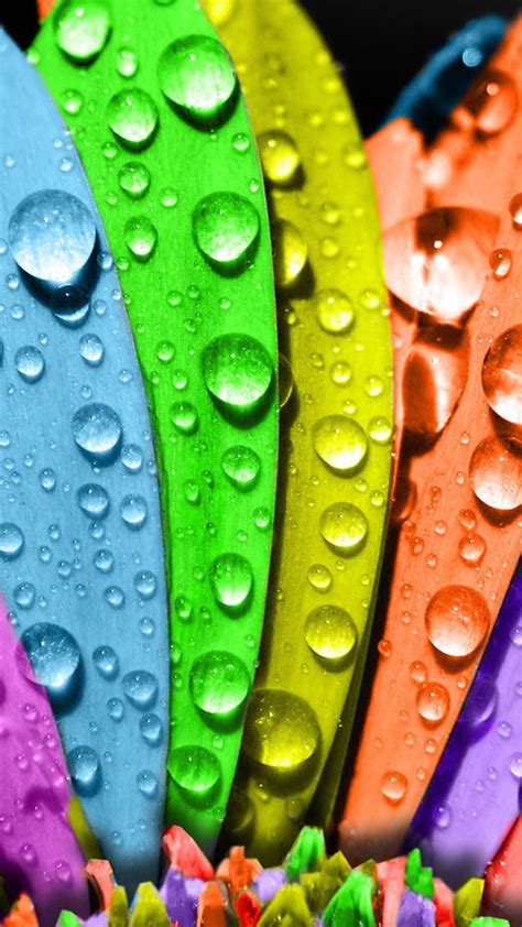 Colorful Macro Water Drops Wallpapers For Iphone