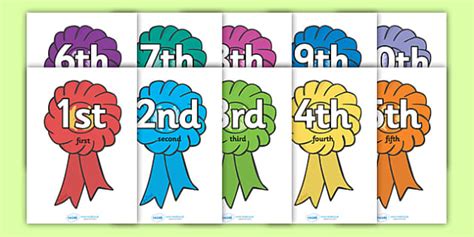 Ordinal Number Posters Rosettes Display Posters Counting