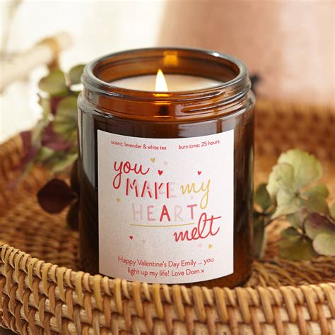 Valentine S Day T For Her Scented Glass Candle By Kindred Fires