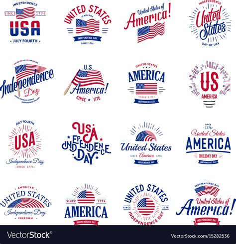 United States Of North America Logos Royalty Free Vector