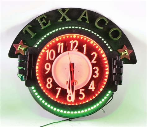 Lot Detail Rare Federal Neon Clock W Texaco Gasoline And Motor Oil