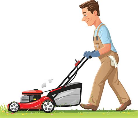 490 Man Mowing Lawn Illustrations Royalty Free Vector Graphics And Clip