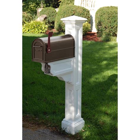 Mayne Charleston Plus Mailbox Post White 5846wh The Home Depot