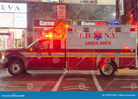 New York Fire Department Ambulance Ready To Go After Emergency Call