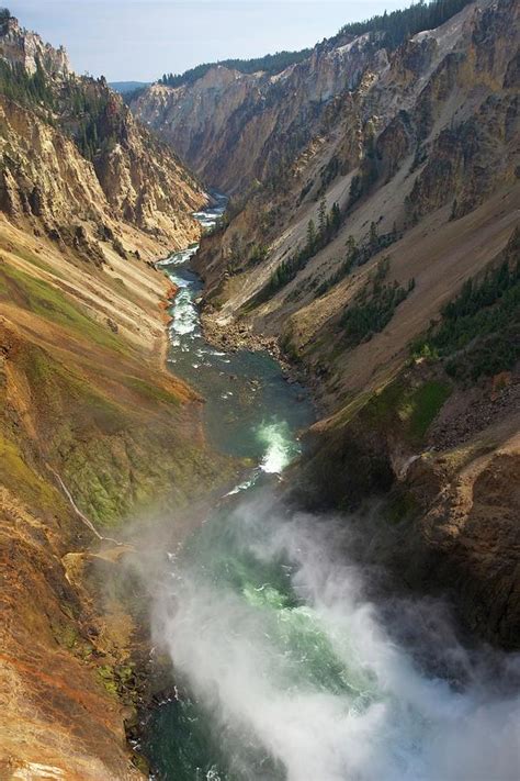 Brink Of Lower Falls Of Yellowstone Photograph By Peter Barritt