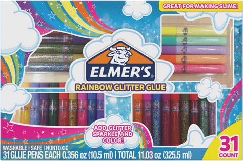 Elmers Glitter Glue Pens 31pkg Rainbow