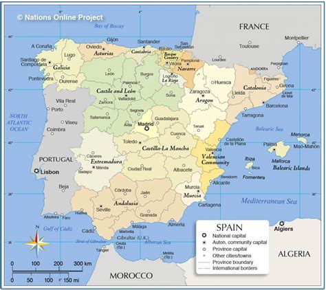 Mappa Politica Della Spagna Cartina Della Spagna Politico Europa Del