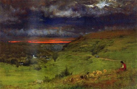 Art Of The Day George Inness Sunset At Etretat