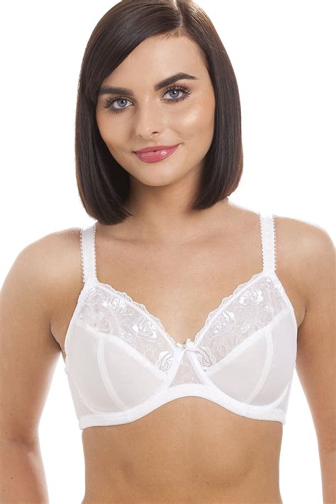 ladies camille lingerie white womens jessica underwired fullcup bra size 34b 40g