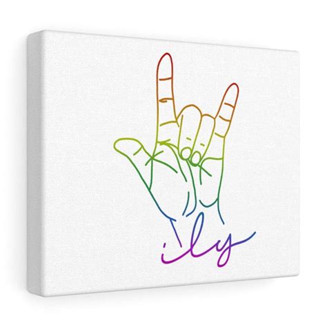 Ily Sign Language Canvas Gallery Wrap Asl I Love Etsy