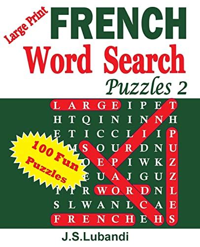 Large Print French Word Search Puzzles 2 Volume 2 Lubandi J S