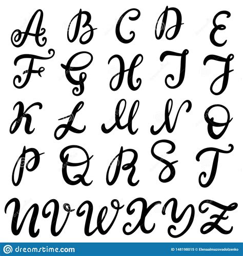 Hand Drawn Lettering Font Alphabet Stock Vector Illustration Of