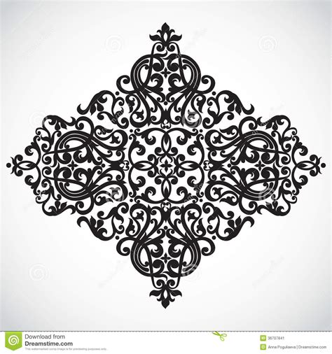 Baroque victorian floral ornament free vector. Vector Baroque Ornament In Victorian Style. Stock Vector ...