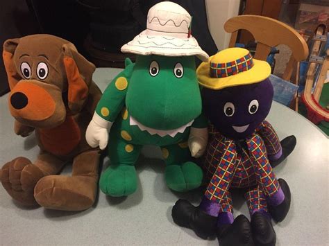 The Wiggles Giant Plush Dorothy Dinosaur Wags Dog Henry Octopus 3 Pc