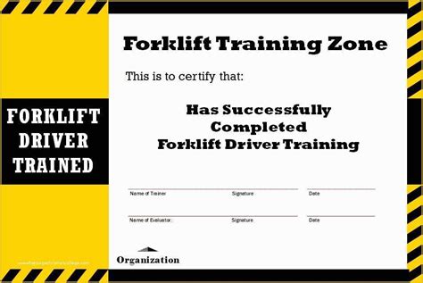 Only trained and authorized operators shall be permitted to operate a pit. Forklift Certification Card Template Free Of forklift Training Certificate Template Design ...