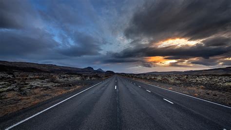 2560x1440 Resolution Cloudy Empty Road 1440p Resolution Wallpaper