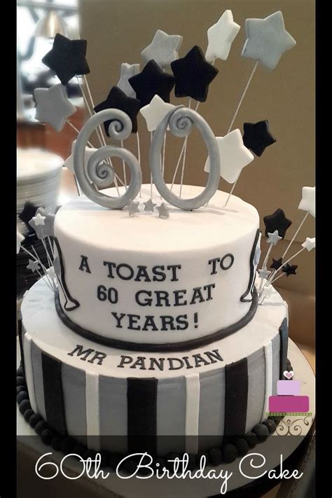 An extensive list of gift ideas for women turning 60! 60th Birthday Cake in Black and Silver in 2020 | 60th birthday cakes, 60th birthday cake for men ...