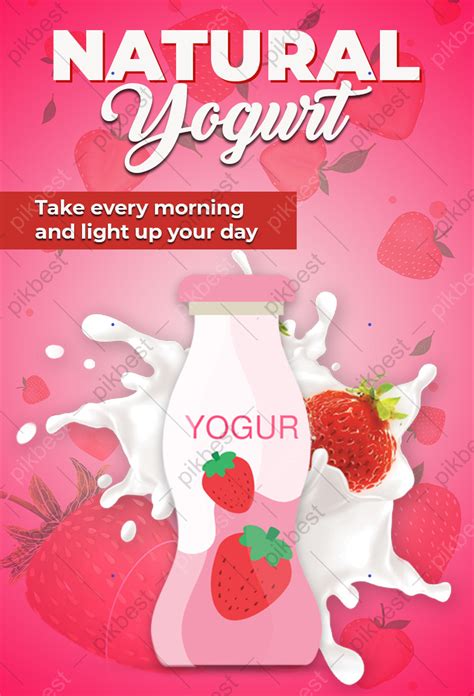 Gambar Desain Poster Minuman Yogurt Alami Psd Unduhan Gratis Pikbest