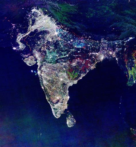 Satellite Image Of India During Diwali Night From Space Paesaggi